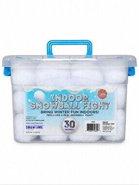 Snowtime Indoor Snowball Fight 30 Snowballs Storage Case